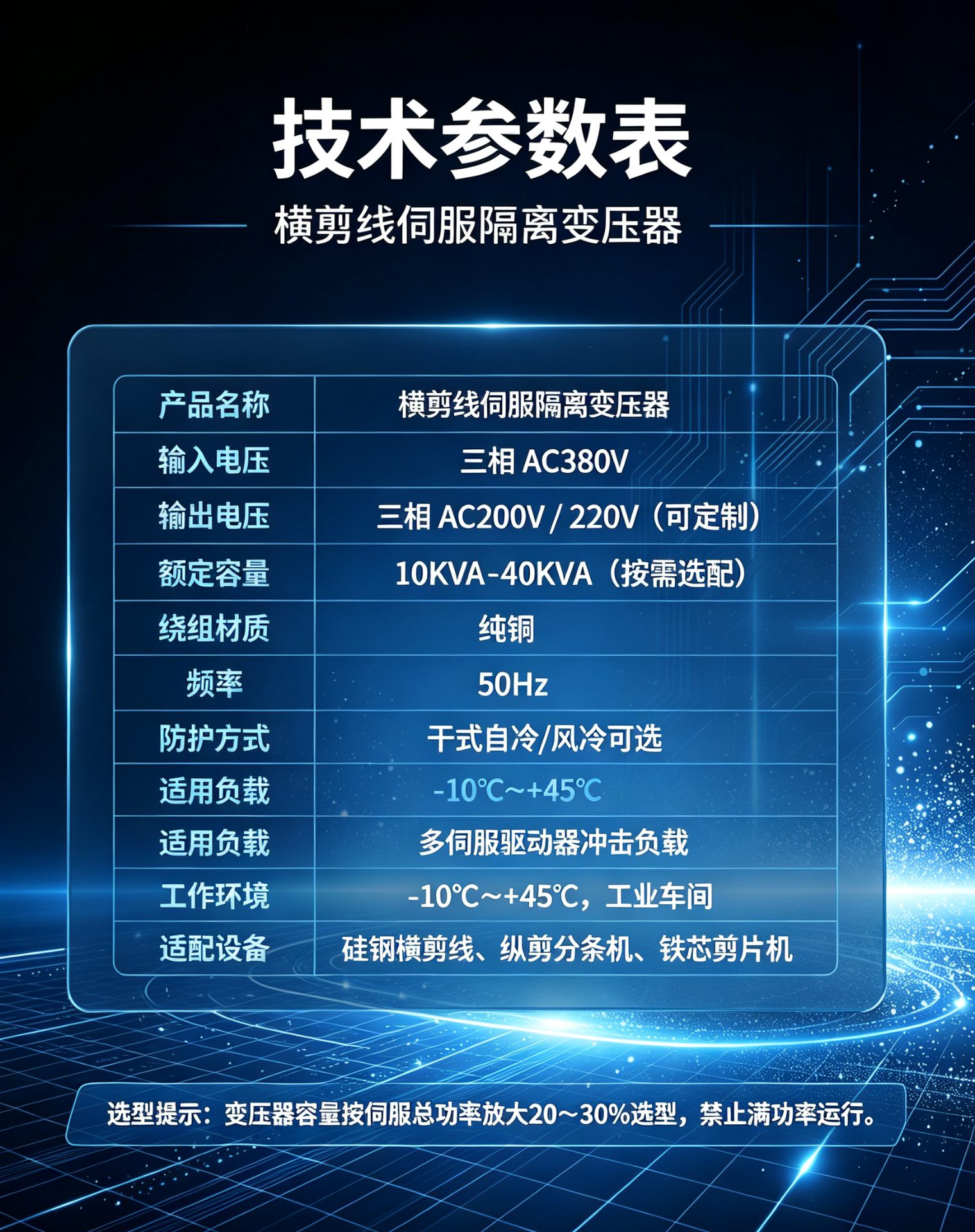 技术参数表